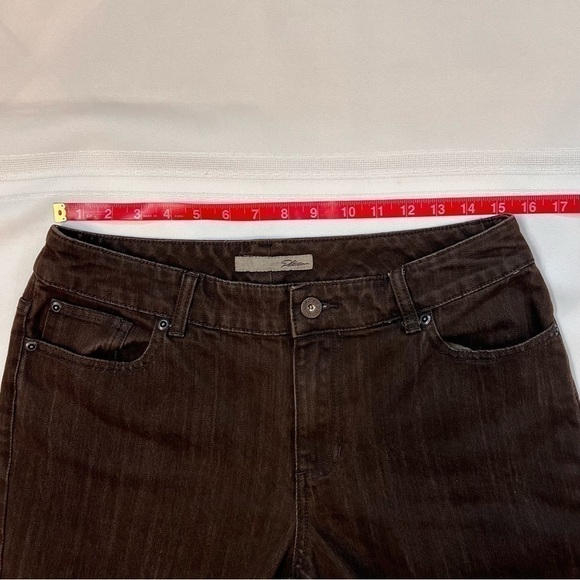 Chicos Platinum Jeans Ultimate Fit‎ Slim Leg Brown Sz 1(8) Short EUC - Picture 4 of 8